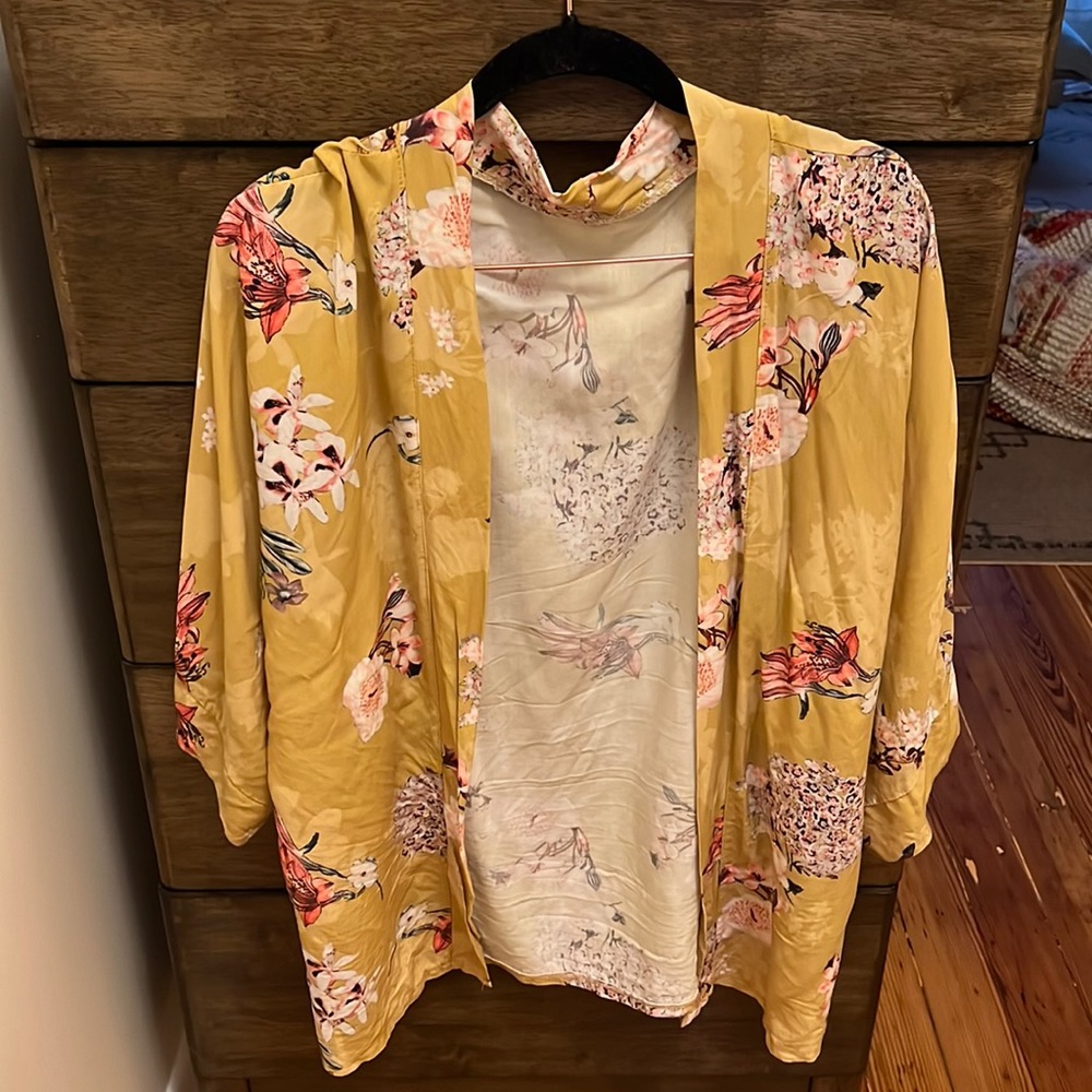 Yellow floral kimono